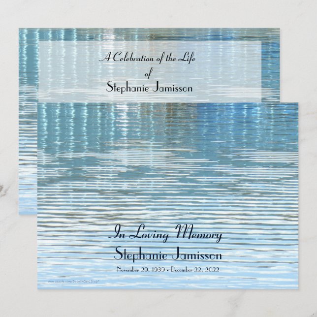 In Love Memory Feier des Lebens Einladung (Vorne/Hinten)