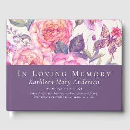 In Love Memory Floral Butterfly Gedächtnisbeerdigu Gästebuch