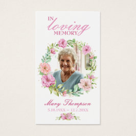 In Love Memory Floral Foto Beerdigung Gebetskarte
