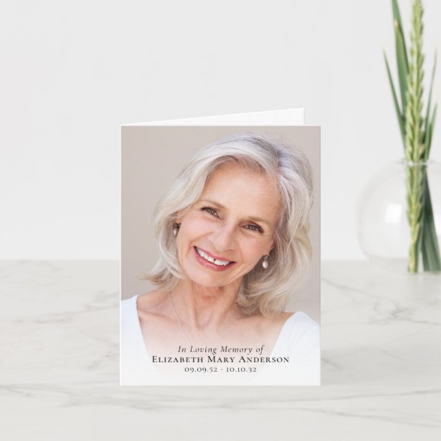 In Love Memory Folded Memorial Prayer Card (Vorderseite)
