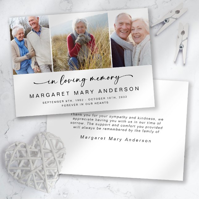 In Love Memory Foto Beerdigung Beileid Vielen Dank Karte (Von Creator hochgeladen)