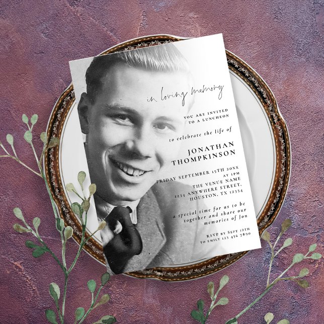 In Love Memory Foto Beerdigung Mittagessen Einladung (Von Creator hochgeladen)