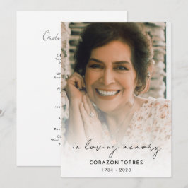 In Love Memory Foto Beerdigung Ordnung des Dienste Programm