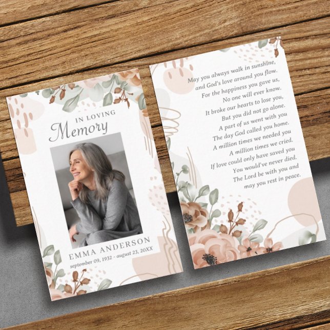 In Love Memory | Foto Beerdigungskarte Visitenkarte (Von Creator hochgeladen)