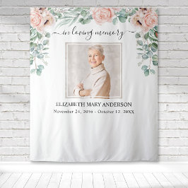 In Love Memory Foto Blush Pink Peony Memorial Wandteppich