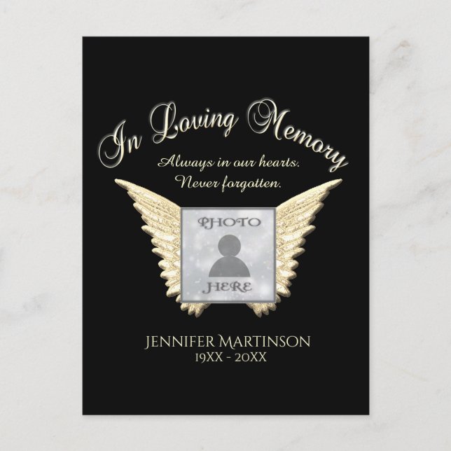 In Love Memory Foto Card Postkarte (Vorderseite)