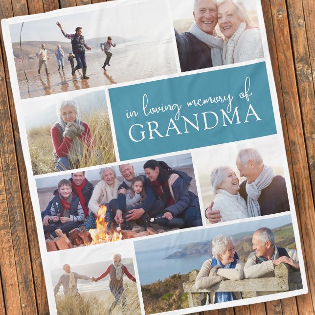 In Love Memory Foto Collage Beileid Fleecedecke (Von Creator hochgeladen)