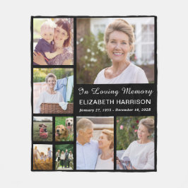 In Love Memory Foto Collage Memorial Black Fleecedecke