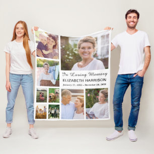 In Love Memory Foto Collage Memorial Fleecedecke