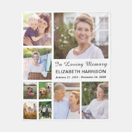 In Love Memory Foto Collage Memorial Fleecedecke