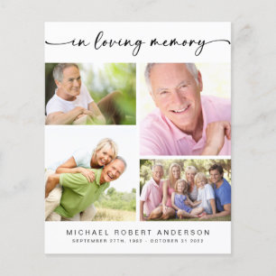 In Love Memory Foto Collage Obituary Memorial Flyer