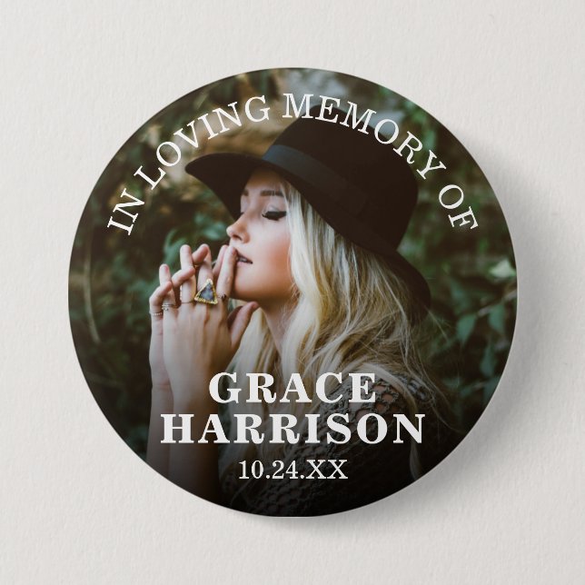 In Love Memory | Foto der Erinnerung Button (Vorderseite)