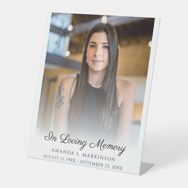 In Love Memory Foto Einfache Beerdigung Service Sockelschild (Vorderseite)