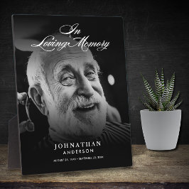 In Love Memory Foto Elegant Script Tabletop Fotoplatte