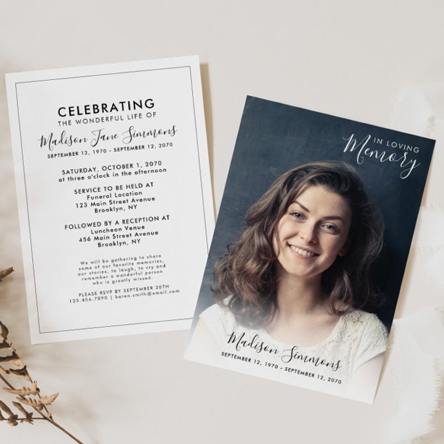In Love Memory Foto Feier des Lebens Beerdigung Einladung (Von Creator hochgeladen)