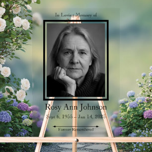 In Love Memory Foto Funeral Memorial Board Acrylschild