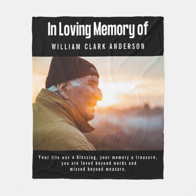 In Love Memory Foto Gedicht Tribute Fleecedecke (Vorderseite)