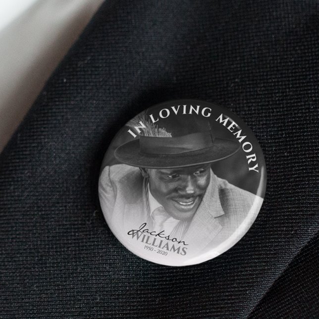 In Love Memory | Foto Memorial Funerary Button (Von Creator hochgeladen)