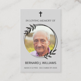 In Love Memory Foto Memorial Prayer Card Visitenkarte