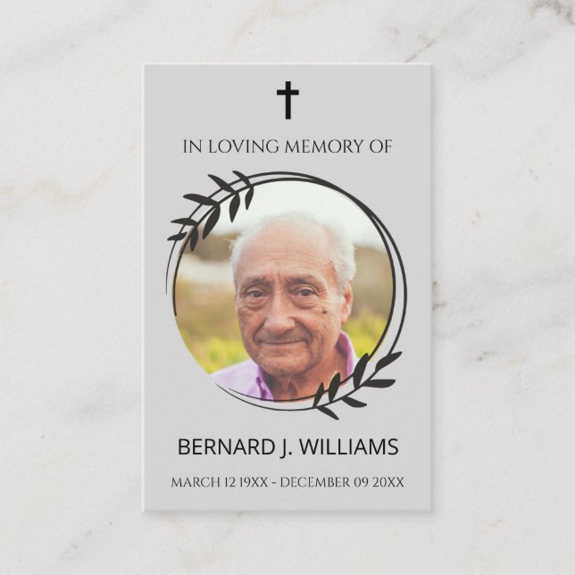 In Love Memory Foto Memorial Prayer Card Visitenkarte (Vorderseite)