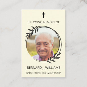 In Love Memory Foto Memorial Prayer Card Visitenkarte