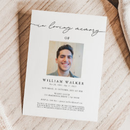 In Love Memory Foto Memorial Service Beerdigung Einladung