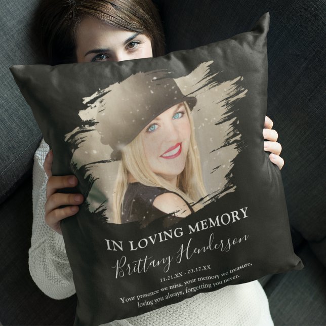 In Love Memory | Foto Memorial Throw Pillow Kissen (Von Creator hochgeladen)