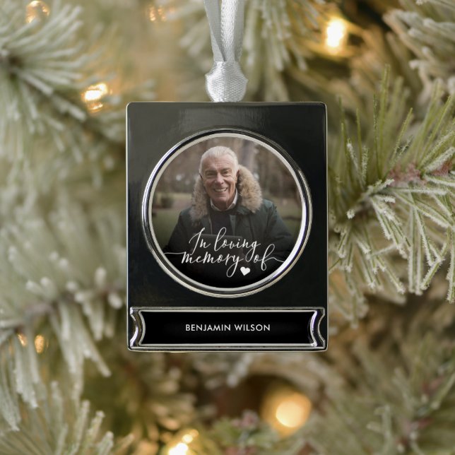 In Love Memory Foto Metal Ornament (Baum)