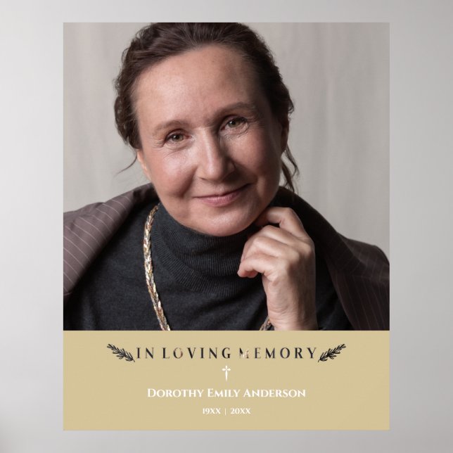In Love Memory Foto Minimalistisch Loved Ones Gold Poster (Vorne)