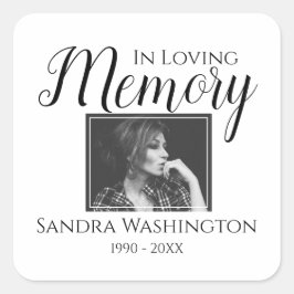 In Love Memory | FOTO Quadratischer Aufkleber