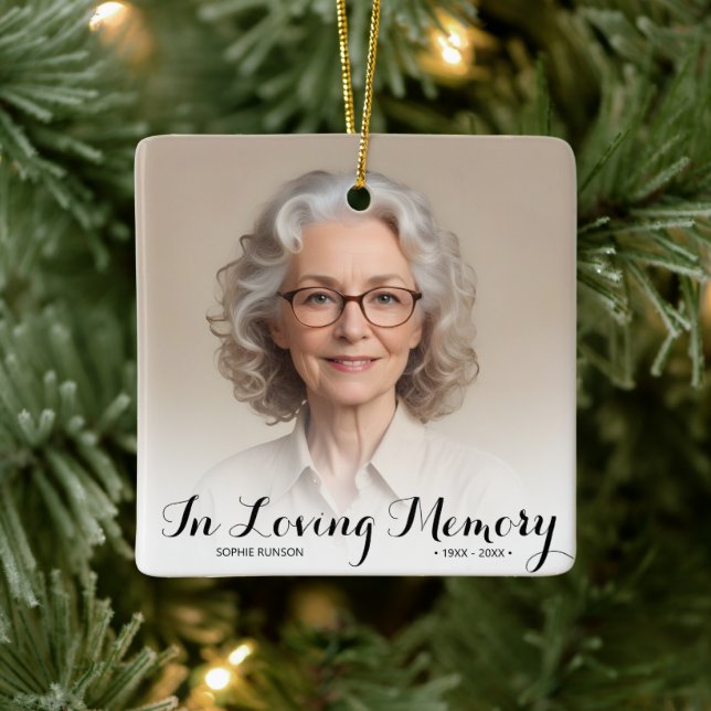 In Love Memory Foto Weihnachten Keramikornament (Baum)