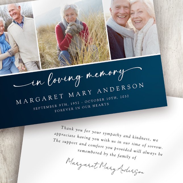 In Love Memory | Fotos der Marine Beerdigung Beile Dankeskarte (Von Creator hochgeladen)