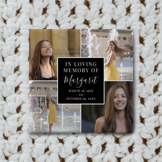 In Love Memory Funeral Memorial Foto Collage Button (Von Creator hochgeladen)