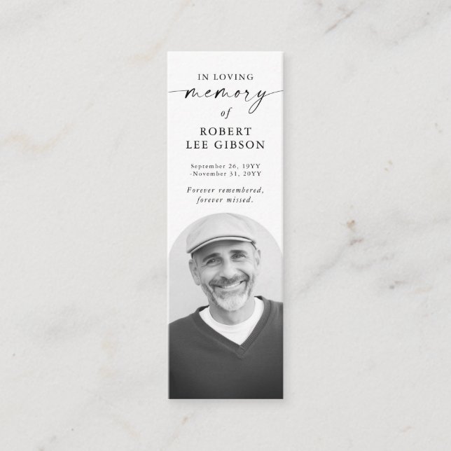 In Love Memory Funeral Memorial Lesezeichen Card Mini Visitenkarte (Vorderseite)
