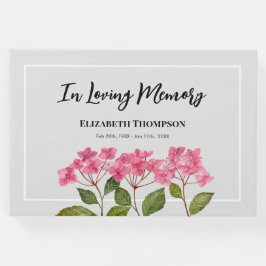 In Love Memory Funeral Wasserfarbe Hydrangea Gästebuch