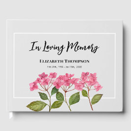 In Love Memory Funeral Wasserfarbe Hydrangea Gästebuch