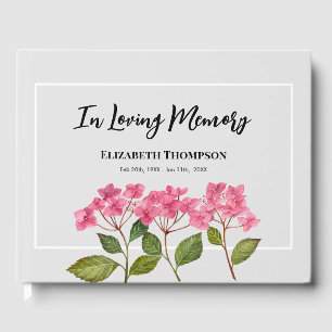In Love Memory Funeral Wasserfarbe Hydrangea Gästebuch