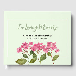In Love Memory Funeral Wasserfarbe Hydrangea Gästebuch