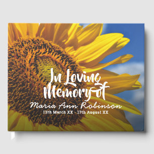 In Love Memory Gedenkstätte für Sonnenblumen Gästebuch