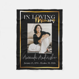 In Love Memory Gold Beerdigung Memorial Foto Fleecedecke