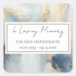 In Love Memory Gold Blue Aufkleber