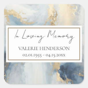 In Love Memory Gold Blue Aufkleber