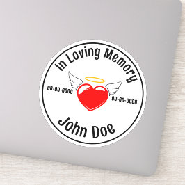 In Love Memory Heart Custom-Cut Vinyl Sticker