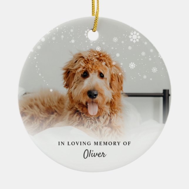 In Love Memory Hund Foto Keramik Ornament (Vorne)