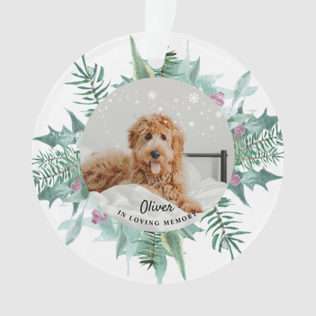 In Love Memory Hund Pet Foto Weihnachten Ornament (Vorderseite)
