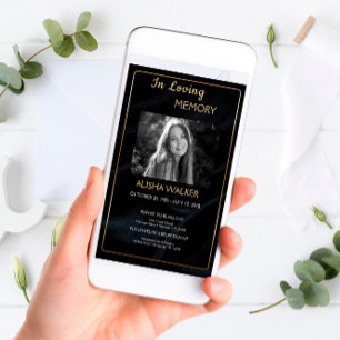 In Love Memory Invitation, Memorial Einladung