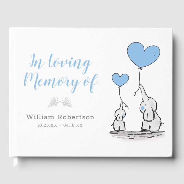 In Love Memory | Junge Beerdigung Memorial Gästebuch (Vorderseite)