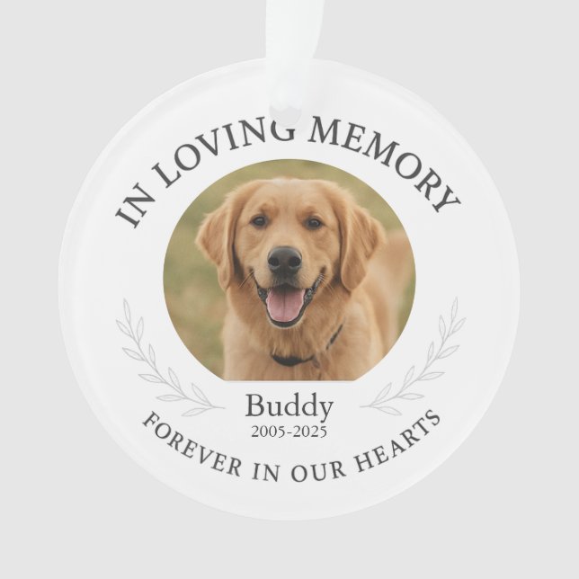 In Love Memory Loss Beileid Keepake Ornament (Vorderseite)