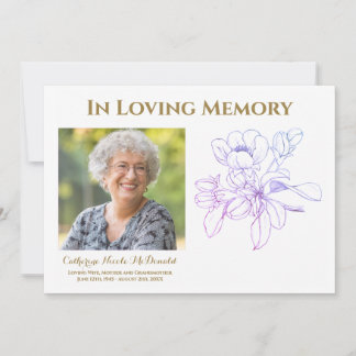 In Love Memory Memorial Elegante Flora Ankündigung