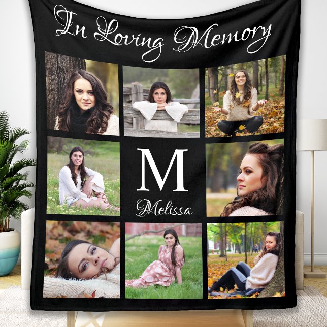 In Love Memory Memorial Keepake Foto Collage Fleecedecke (Von Creator hochgeladen)